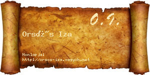 Orsós Iza névjegykártya